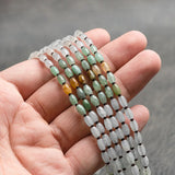 Myanmar A-goods Jadeite Bead Necklace Tricolor Ice Jade Sweater Chain