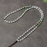 Myanmar A-goods Jadeite Bead Necklace Tricolor Ice Jade Sweater Chain