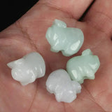 Natural Myanmar A-goods Jade Carving Piggy Back Cloud Bead Bracelet Accessory