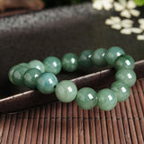 Natural Myanmar Emerald Bracelet Drop Luck Amulet Jade Stone Bracelet