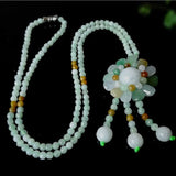 Natural Myanmar Emerald Jadeite Jade Pendant Necklace For Women