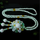Natural Myanmar Emerald Jadeite Jade Pendant Necklace For Women
