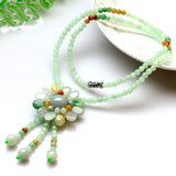Natural Myanmar Emerald Jadeite Jade Pendant Necklace For Women