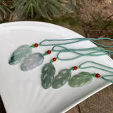 Natural Myanmar Emerald Jadeite Leaf Pendant Necklace Gift Women Jewellery