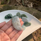 Natural Myanmar Emerald Jadeite Pendant Necklace Leaf