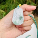 Natural Emerald Jadeite Pendant Necklace
