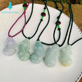 Natural Myanmar Emerald Lucky Pixiu Men's and Women's Jade Pendant Necklace
