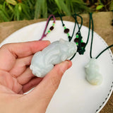 Natural Myanmar Emerald Lucky Pixiu Men's and Women's Jade Pendant Necklace