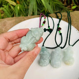 Natural Myanmar Emerald Lucky Pixiu Men's and Women's Jade Pendant Necklace