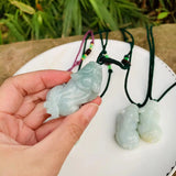 Natural Myanmar Emerald Lucky Pixiu Men's and Women's Jade Pendant Necklace