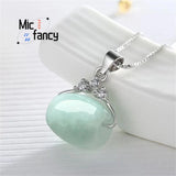 Myanmar Emerald Road Pass Pendant Jade Bead Necklace