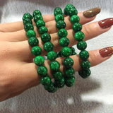 Myanmar Green Jade Bracelet 108 Beads Rosary for Women Men