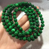 Myanmar Green Jade Bracelet 108 Beads Rosary for Women Men