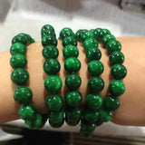 Myanmar Green Jade Bracelet 108 Beads - Prayer Rosary for Women Men