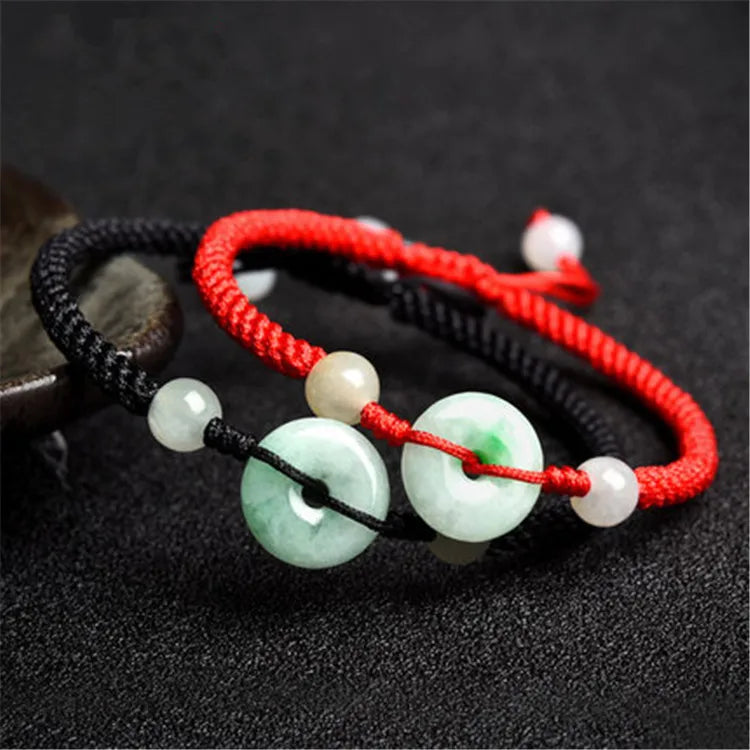 Natural Myanmar Jade Bracelet 15mm Beads Unisex Green Emerald Bracelets