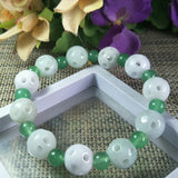 Myanmar Jade Lucky Beads Bracelet Exorcise Evil Spirits Auspicious Amulet