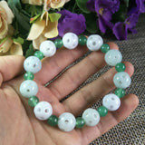 Myanmar Jade Lucky Beads Bracelet Exorcise Evil Spirits Auspicious Amulet