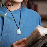 Hand-carved Jadeite Fortune Turtle Pendant Necklace