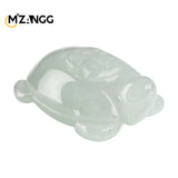 Hand-carved Jadeite Fortune Turtle Pendant Necklace