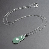 Natural Myanmar Jadeite Gourd Pendant S925 Silver Inlaid Ice Seed Oil Green Jade