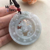 Natural Myanmar Jadeite Horse Pendant Jade Hollowed-out Personalized
