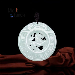 Natural Myanmar Jadeite Horse Pendant Jade Hollowed-out Personalized