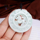 Natural Myanmar Jadeite Horse Pendant Jade Hollowed-out Personalized