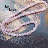 Myanmar Jadeite Ice Moist Violet Light Pink Beads Necklace