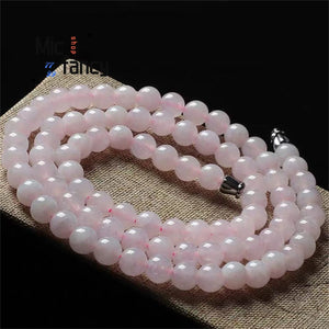 Myanmar Jadeite Ice Moist Violet Light Pink Beads Necklace