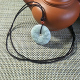 Myanmar Jadeite Peony Flower Jade Pendant Lucky Safety Amulet