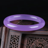 Natural Myanmar Violet Jade Bangle Purple Thin Round Bar Jade