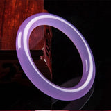 Natural Myanmar Violet Jade Bangle Purple Thin Round Bar Jade
