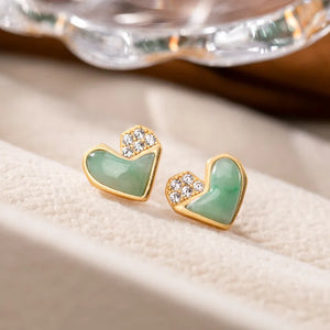 Green Jade Earrings 925 Sterling Silver Jewelry for Women