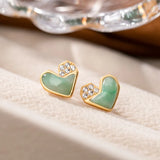Green Jade Earrings 925 Sterling Silver Jewelry for Women