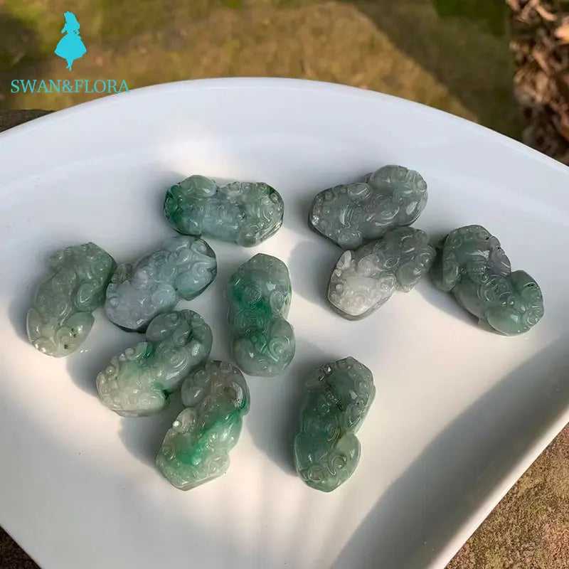 Natural Myanmar jade pixiu Necklace Pendant women's children's jewelry