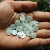 Natural Myanmar Jadeite Hand-Carved Coin DIY Jade Bracelets Ring Accessories