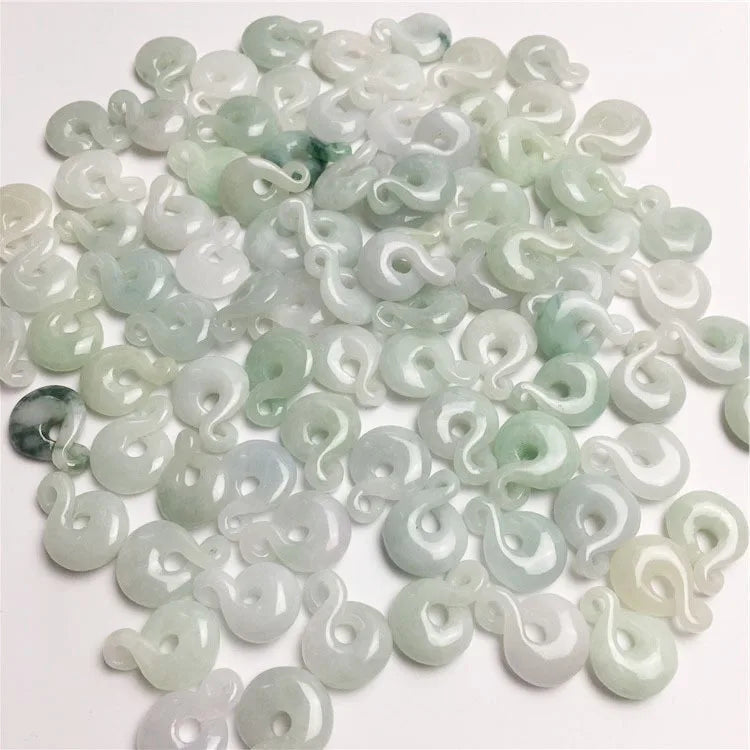 Natural Myanmar Jadeite Hand-Carved Gourd DIY Jade Bracelet Necklace