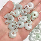 Natural Myanmar Jadeite Hand-Carved Gourd DIY Jade Bracelet Necklace