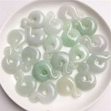 Natural Myanmar Jadeite Hand-Carved Gourd DIY Jade Bracelet Necklace