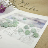 100% Real Jadeite Rose Flower DIY Bracelet Ring Jade Accessories Beads