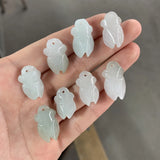 Natural Myanmar jadeite handcarved cicada beads DIY