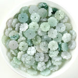 Natural Myanmar jadeite handcarved flower DIY real jade bracelets necklace