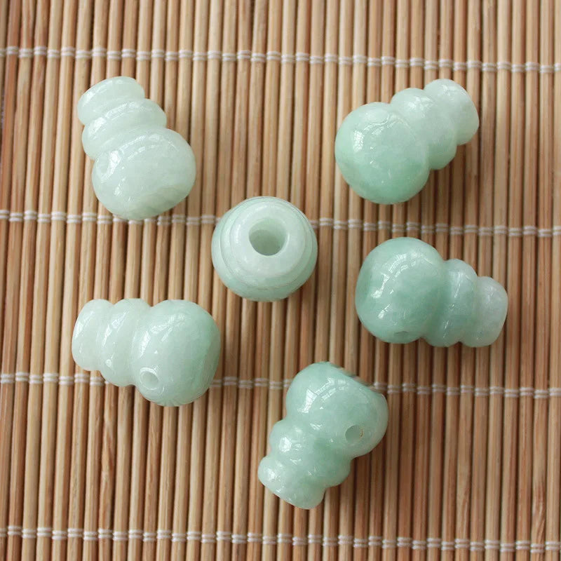 Natural Myanmar jadeite gourd DIY bracelets necklace accessories beads