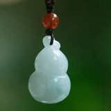 Natural Myanmar jadeite gourd pendant retro charm jewelry for women and men