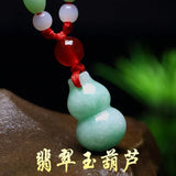 Natural Myanmar jadeite jade gourd pendant retro lucky jewellery