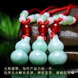 Natural Myanmar jadeite jade gourd pendant retro lucky jewellery