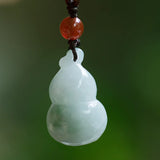 Natural Myanmar jadeite gourd pendant retro charm jewelry for women and men