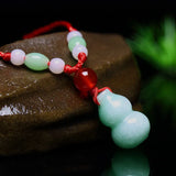 Natural Myanmar jadeite jade gourd pendant retro lucky jewellery