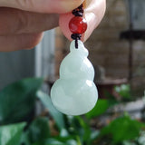 Natural Myanmar jadeite gourd pendant retro charm jewelry for women and men