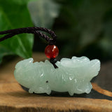 Natural Jadeite Zodiac Dragon Pendant